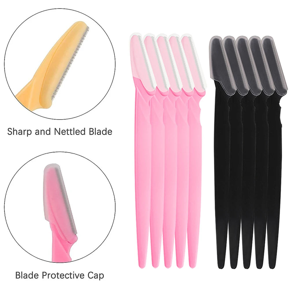 15Pcs Eyebrow Razor for Women Multipurpose Exfoliating Dermaplaning Tools Facial Razor with Precision Cover Small Makeup Tools