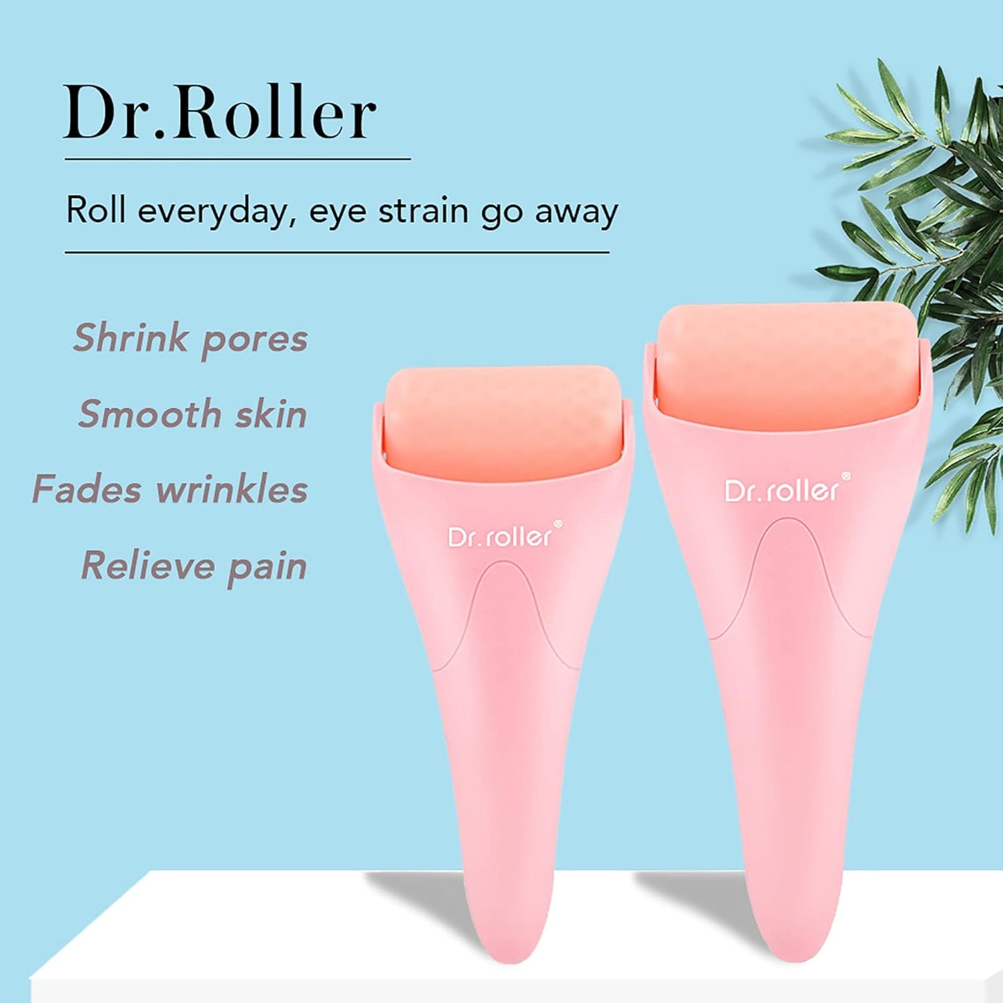 2 Pack Ice Rollers for Face, Ice Face Roller, Ice Roller for Face & Eye Puffiness Relief Skin Care Tools (Silicone + Stainless Steel)