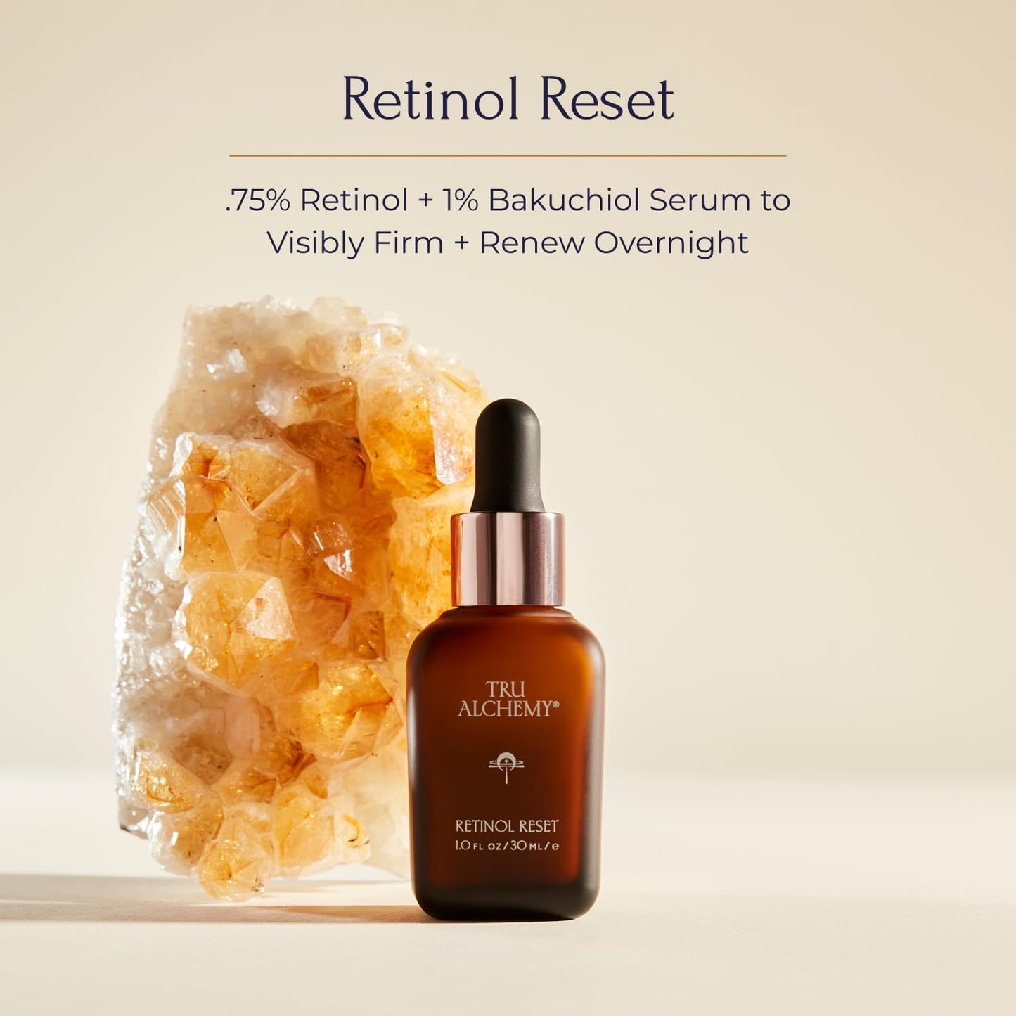 Retinol Reset Revitalizing Retinol Serum for Face - Wrinkle Appearance Serum & Cream for Face W/Bakuchiol, Niacinamide for Overnight Renewal W/Long-Term Radiance - 1 Fl Oz