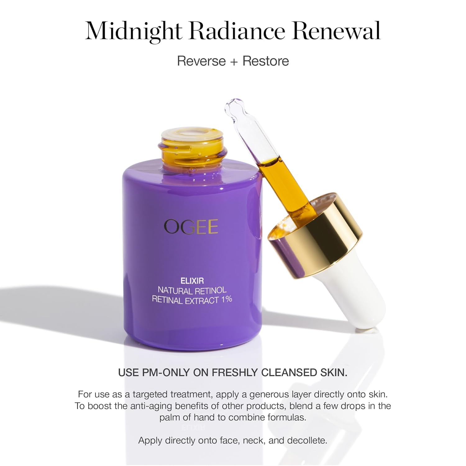 Natural Retinol Retinal 1% Elixir - Certified Organic Anti-Aging Face Serum for Smooth, Firm Skin