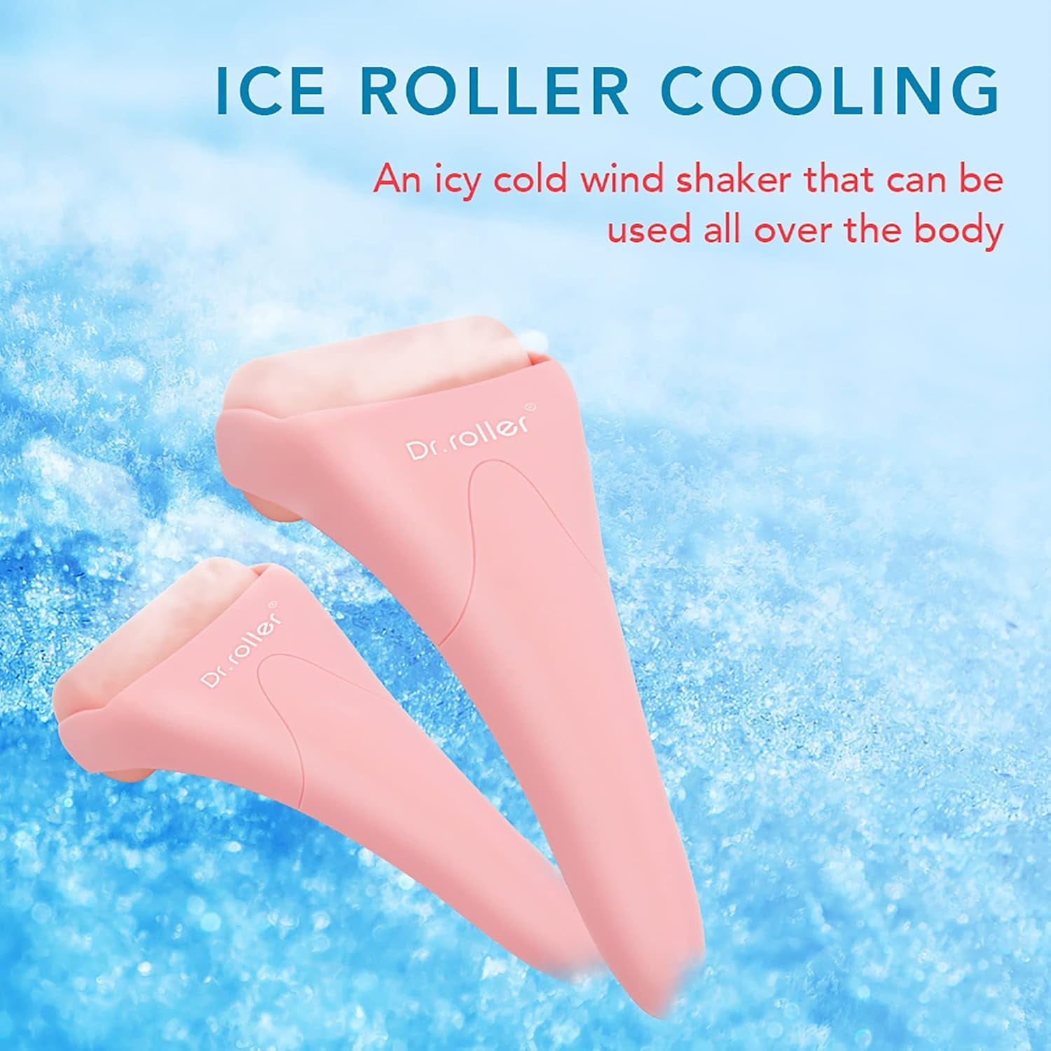 2 Pack Ice Rollers for Face, Ice Face Roller, Ice Roller for Face & Eye Puffiness Relief Skin Care Tools (Silicone + Stainless Steel)