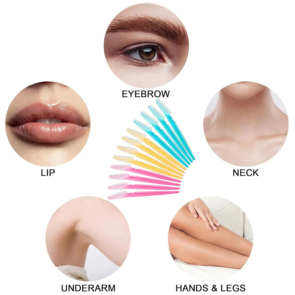 15Pcs Eyebrow Razor for Women Multipurpose Exfoliating Dermaplaning Tools Facial Razor with Precision Cover Small Makeup Tools