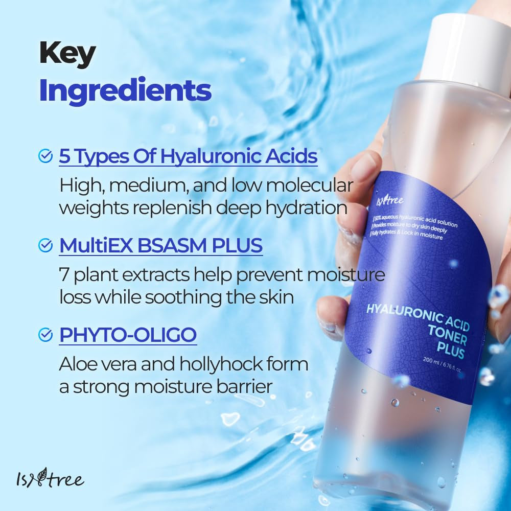 Hyaluronic Acid Toner 200Ml 6.76 Fl.Oz | Provides Moisture to Dry Skin | Refreshes & Hydrates the Skin | Korean Skincare