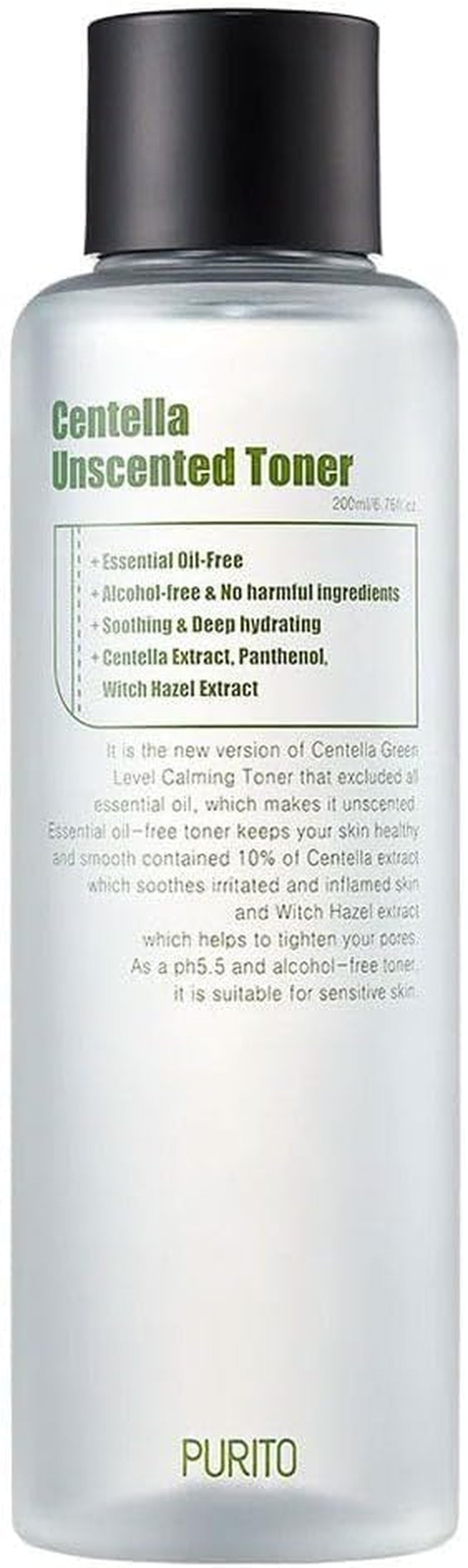 Centella Unscented Toner, 200Ml 6.76 Fl.Oz, Korean Centella, for Sensitive Skin, Soothing, Facial Toner for Face, K-Beauty, Korean Skin Care