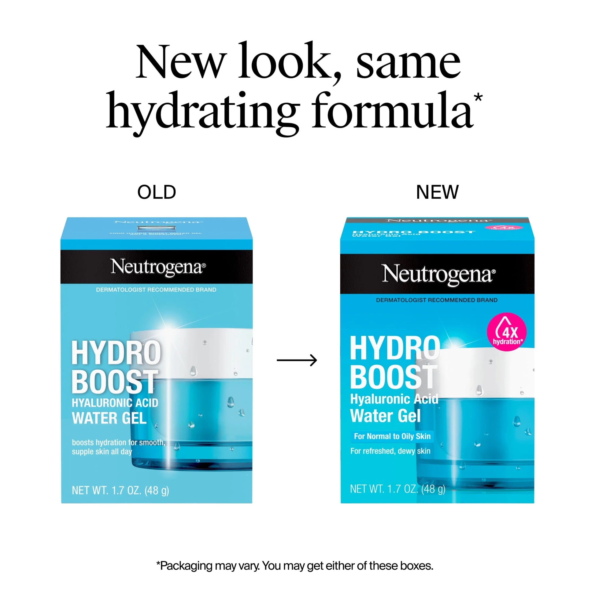 Hydro Boost Water Gel Face Moisturizer Lotion with Hyaluronic Acid, 1.7 Oz
