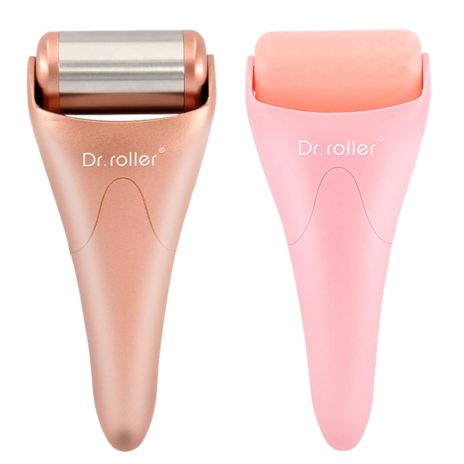 2 Pack Ice Rollers for Face, Ice Face Roller, Ice Roller for Face & Eye Puffiness Relief Skin Care Tools (Silicone + Stainless Steel)