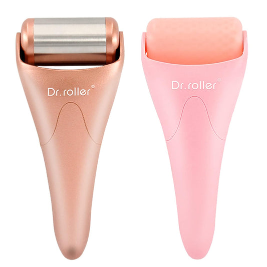 2 Pack Ice Rollers for Face, Ice Face Roller, Ice Roller for Face & Eye Puffiness Relief Skin Care Tools (Silicone + Stainless Steel)