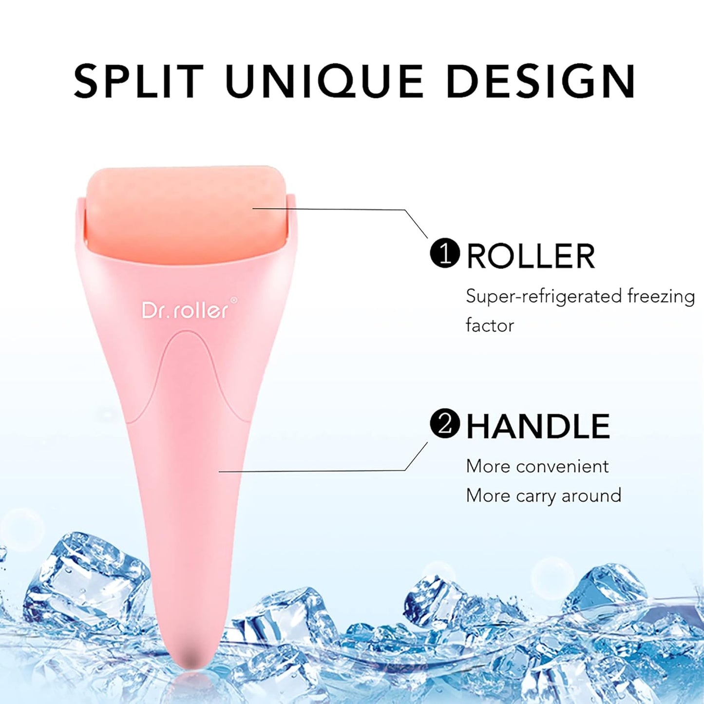 2 Pack Ice Rollers for Face, Ice Face Roller, Ice Roller for Face & Eye Puffiness Relief Skin Care Tools (Silicone + Stainless Steel)