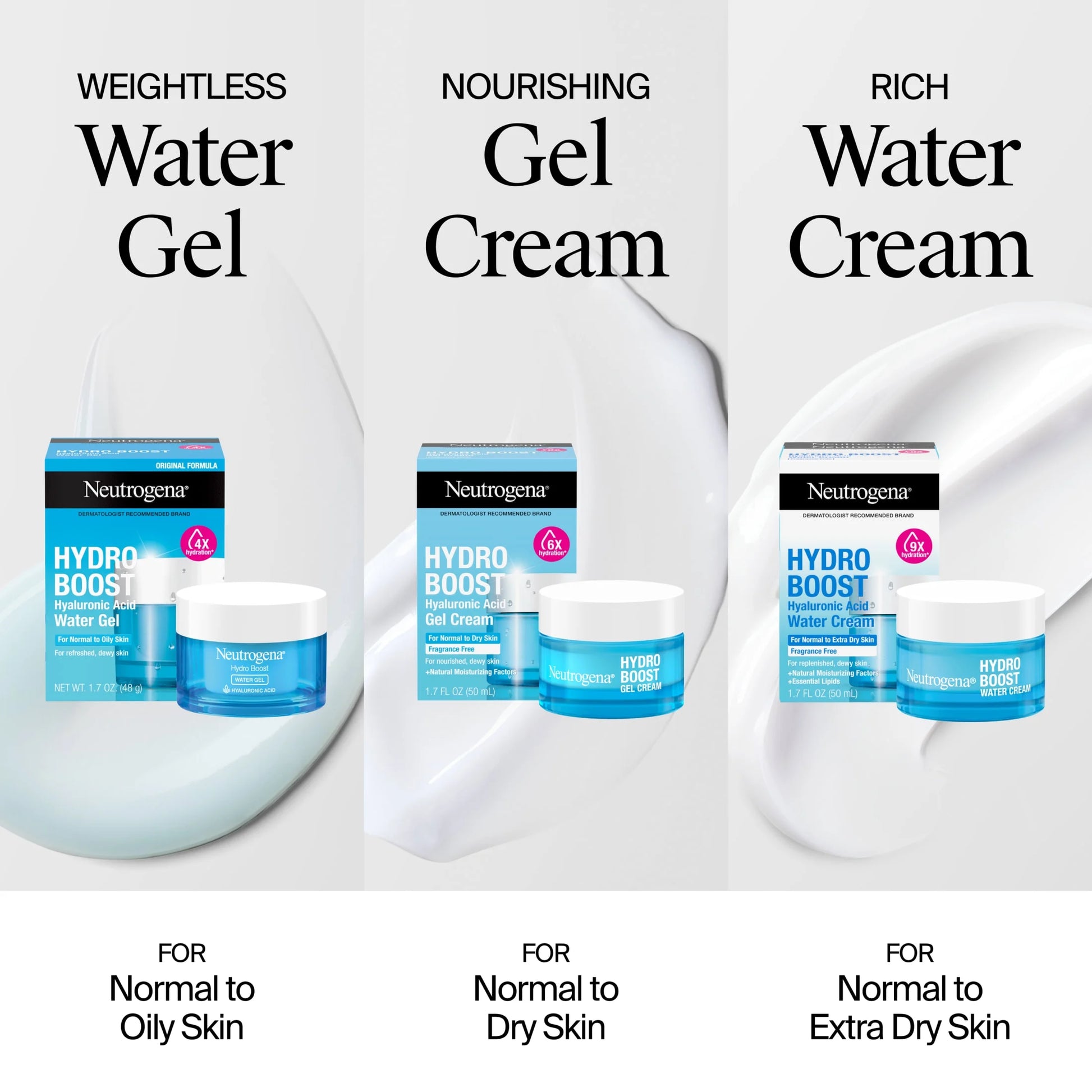 Hydro Boost Water Gel Face Moisturizer Lotion with Hyaluronic Acid, 1.7 Oz