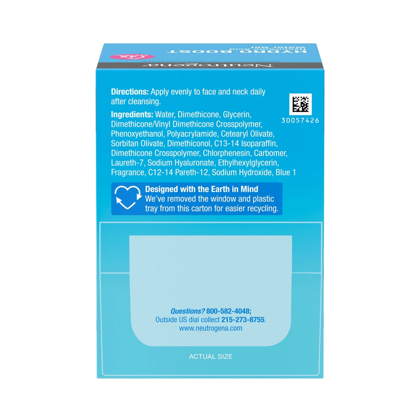 Hydro Boost Water Gel Face Moisturizer Lotion with Hyaluronic Acid, 1.7 Oz