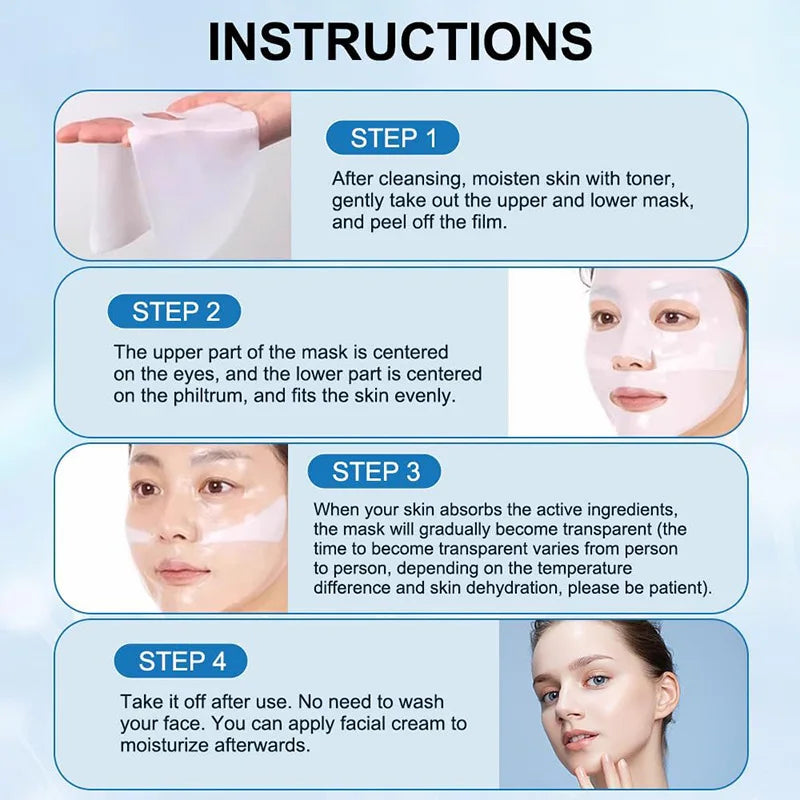 4Pcs/Box Absorbable Deep Collagen Power Boosting Mask anti Aging Night Moisturizing Mask Firming Lifting Brightening Skin Care