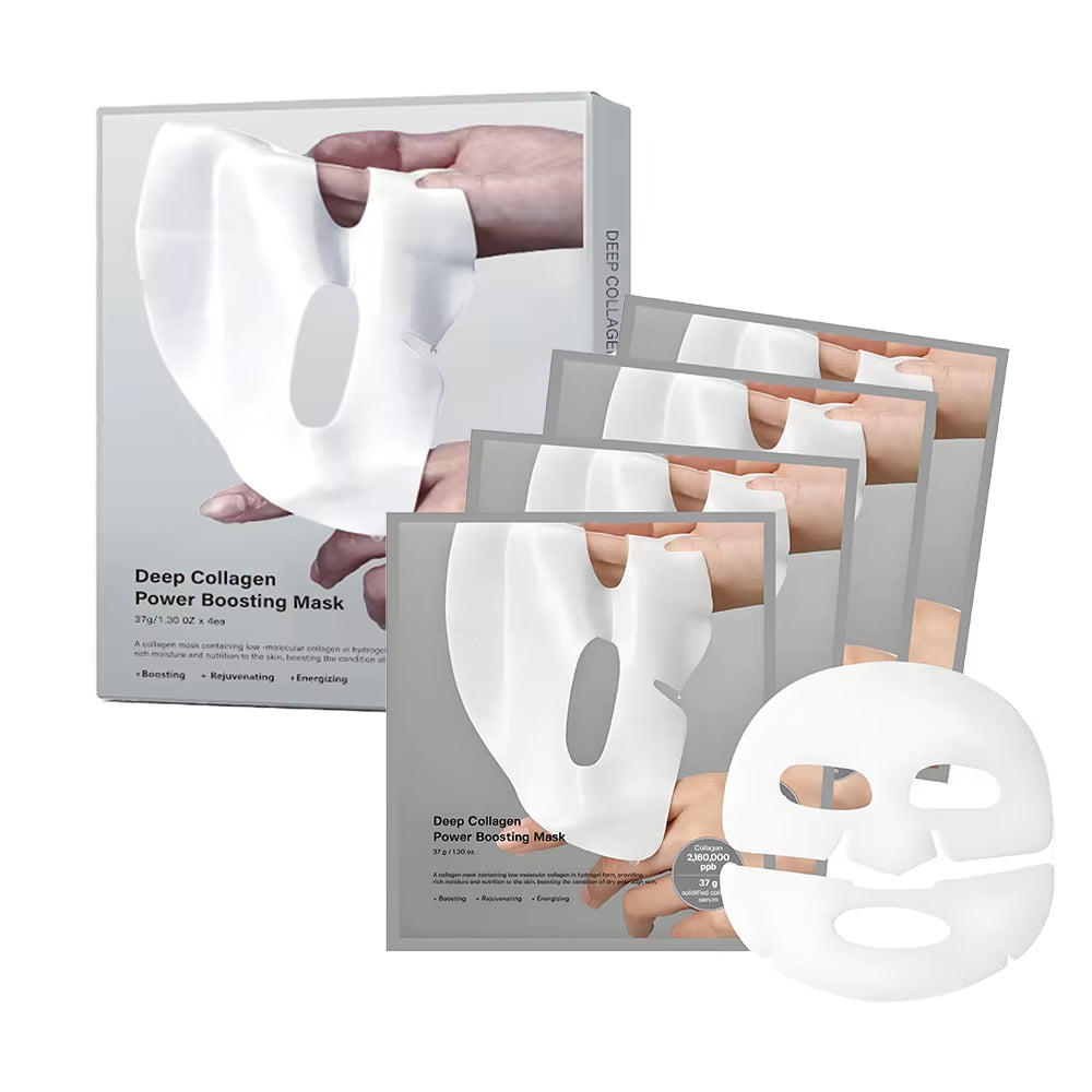 4Pcs/Box Absorbable Deep Collagen Power Boosting Mask anti Aging Night Moisturizing Mask Firming Lifting Brightening Skin Care